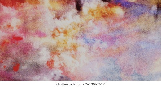 Clouds and sky watercolor vector hand drawn vector illustration. Abstract blue winter watercolor background. Sky pattern with snow. Light blue watercolour paper texture background.