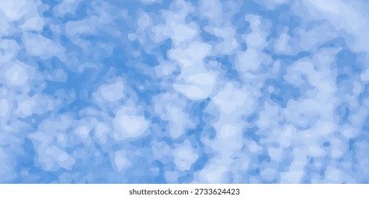 Nubes y cielo Vector de acuarela dibujado a mano Ilustración vectorial. Fondo de acuarela de invierno azul Abstractas. Patrón de cielo con nieve. Fondo de textura de papel de acuarela azul claro.