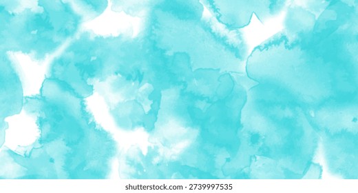 Clouds and sky watercolor vector hand drawn vector illustration. Abstract blue winter watercolor background. Sky pattern with snow. Light blue watercolour paper texture background.
