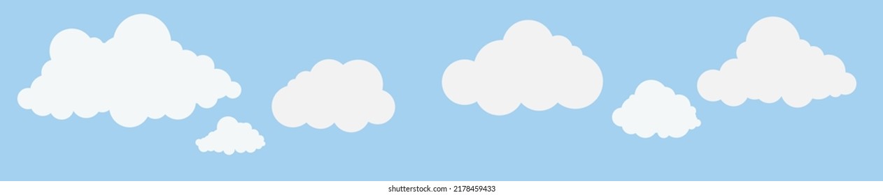 clouds and sky, weather nature background, Horizontal banner , vector illustration. 