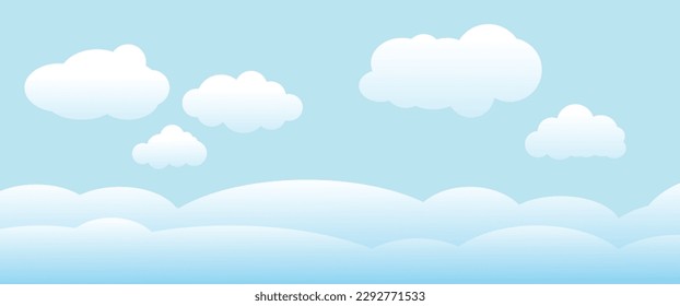 clouds and sky, weather nature background, Horizontal banner , vector illustration. 