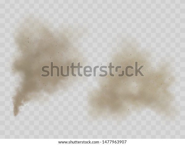 透明な背景に煙や埃の雲と微小な塵の粒子3dのリアルなベクターイラスト ハウスクリーニング 環境汚染 アレルギーコンセプトデザインエレメント のベクター画像素材 ロイヤリティフリー