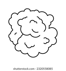 clouds of smoke line icon vector. clouds of smoke sign. isolated contour symbol black illustration