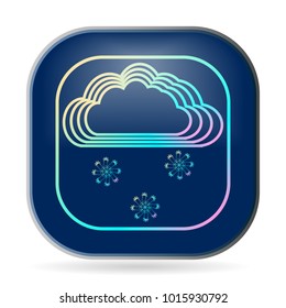 Clouds and snow contour. Weather logo, icon, button - vector