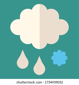 
clouds, snow and dew icons, in flat style. weather theme.
