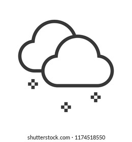 clouds and snow, Merry Christmas theme set 1, outline editable stroke pixel perfect icon