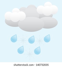 Clouds with snow and rain weather icon