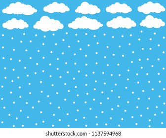 Clouds and snow winter season. Snow vector.