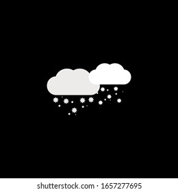 clouds with snowfall on a black background - weather