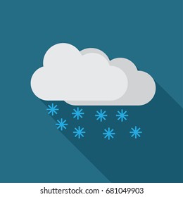 Clouds. snowfall, with shadow