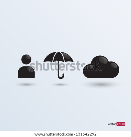Clouds for social networks on gray background. Cloud computing concept. Vector illustration.