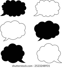 Clouds, speech bubbles vector set. Conversation, message icon