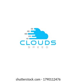 Clouds Speed Logo Design Vector