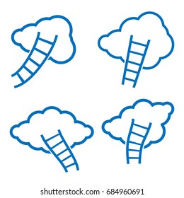 Clouds and stairs.  illustration in vector format. Icon Set