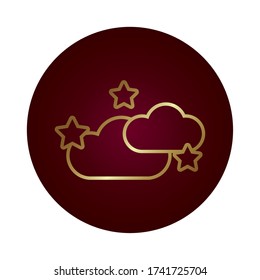 nubes con estrellas bloque de estilos de gradiente icono ilustración vectorial