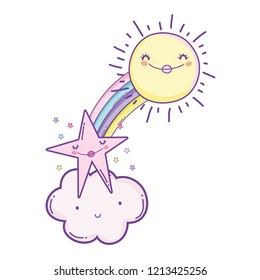 Clouds and stars cartoons
