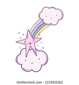 Clouds and stars cartoons
