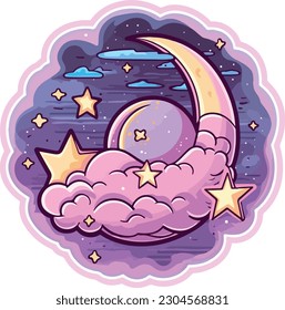 Clouds and Stars in a moon