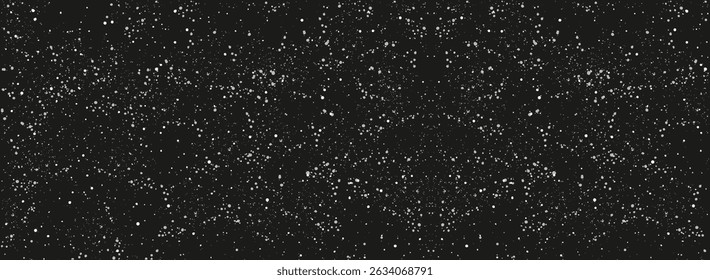 clouds and stars on black background. Hand drawn vector illustration.