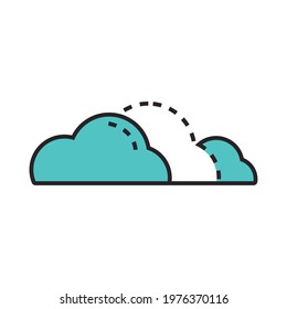 clouds sticker design isolated style