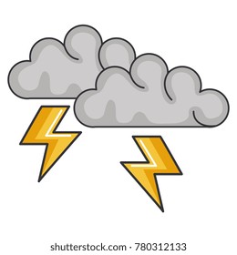 clouds storm electric icon