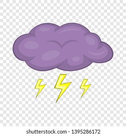 Clouds and storm icon. Cartoon illustration of clouds and storm vector icon for web design