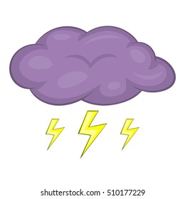 Clouds and storm icon. Cartoon illustration of clouds and storm vector icon for web design