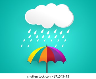 Clouds Storm Rainy Days Umbrella Rain Stock Vector (Royalty Free ...