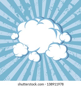 Clouds striped background. Vector illustration