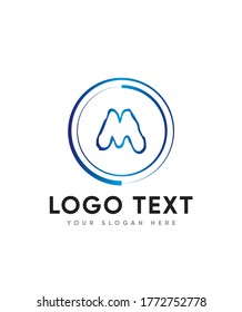 Clouds style letter type M logo template, Vector logo for business and company identity 