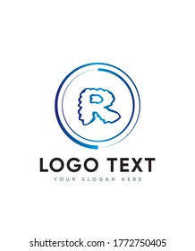 Clouds style letter type R logo template, Vector logo for business and company identity 