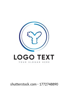 Clouds style letter type Y logo template, Vector logo for business and company identity 