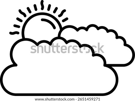 Clouds And Sun Filled Style Icon Design