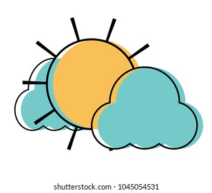 Clouds and sun icon