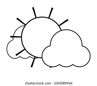Clouds and sun icon