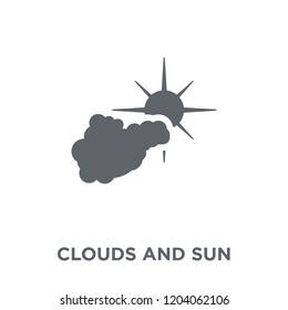 Clouds and sun icon. Clouds and sun design concept from Weather collection. Simple element vector illustration on white background.