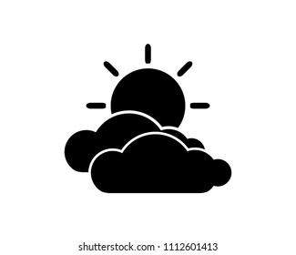 clouds sun icon design illustration,glyph style design, designed for web and app