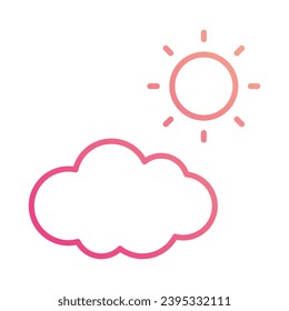 Clouds And Sun icon isolate white background vector stock illustration