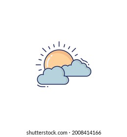 clouds and sun Icon Isolated On White Background