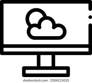 clouds and sun icon. Thin Linear Style Design Isolated On White Background