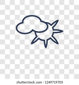 Clouds and sun icon. Trendy Clouds and sun logo concept on transparent background from Weather collection