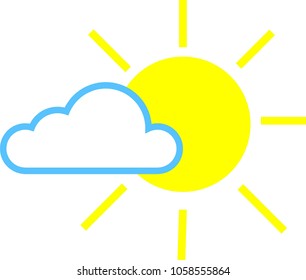 clouds sun icon weather vector