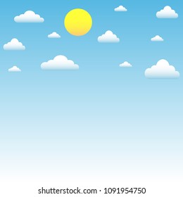 Clouds and sun illustration background