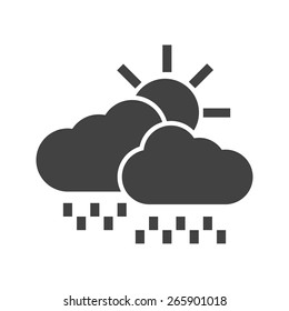 Clouds, sun, rain icon vector image. Can also be used for weather, forecast, season, climate, meteorology. Suitable for web apps, mobile apps and print media.
