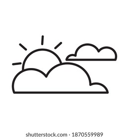 nubes y diseño de ilustración vectorial de línea de la escena solar