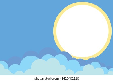Clouds sun in the sky. Vector illustration.