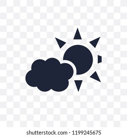 Clouds and sun transparent icon. Clouds and sun symbol design from Weather collection. Simple element vector illustration on transparent background.