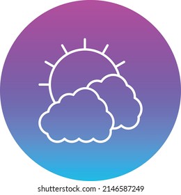 Clouds And Sun vector icon. Can be used for printing, mobile and web applications.