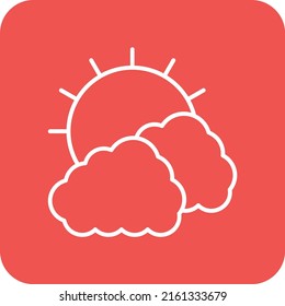 Clouds And Sun vector icon. Can be used for printing, mobile and web applications.