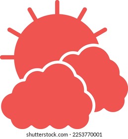 Clouds And Sun vector icon. Can be used for printing, mobile and web applications.
